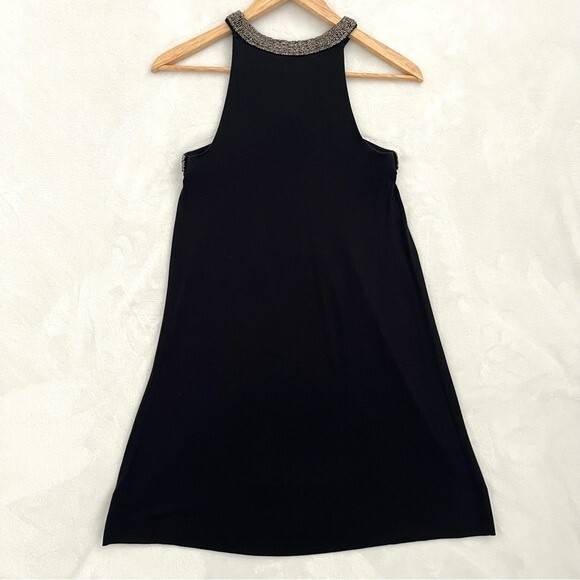 Express Black Beaded Neck Swing Mini Dress, Size XS - Picture 4 of 7
